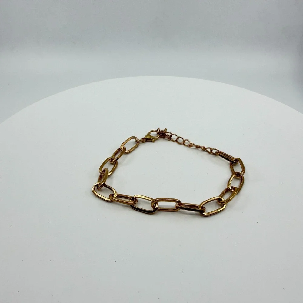 Gold Tone Chunky Link Bracelet Layering Boho Chic Minimalist Y2K Accessory Gift